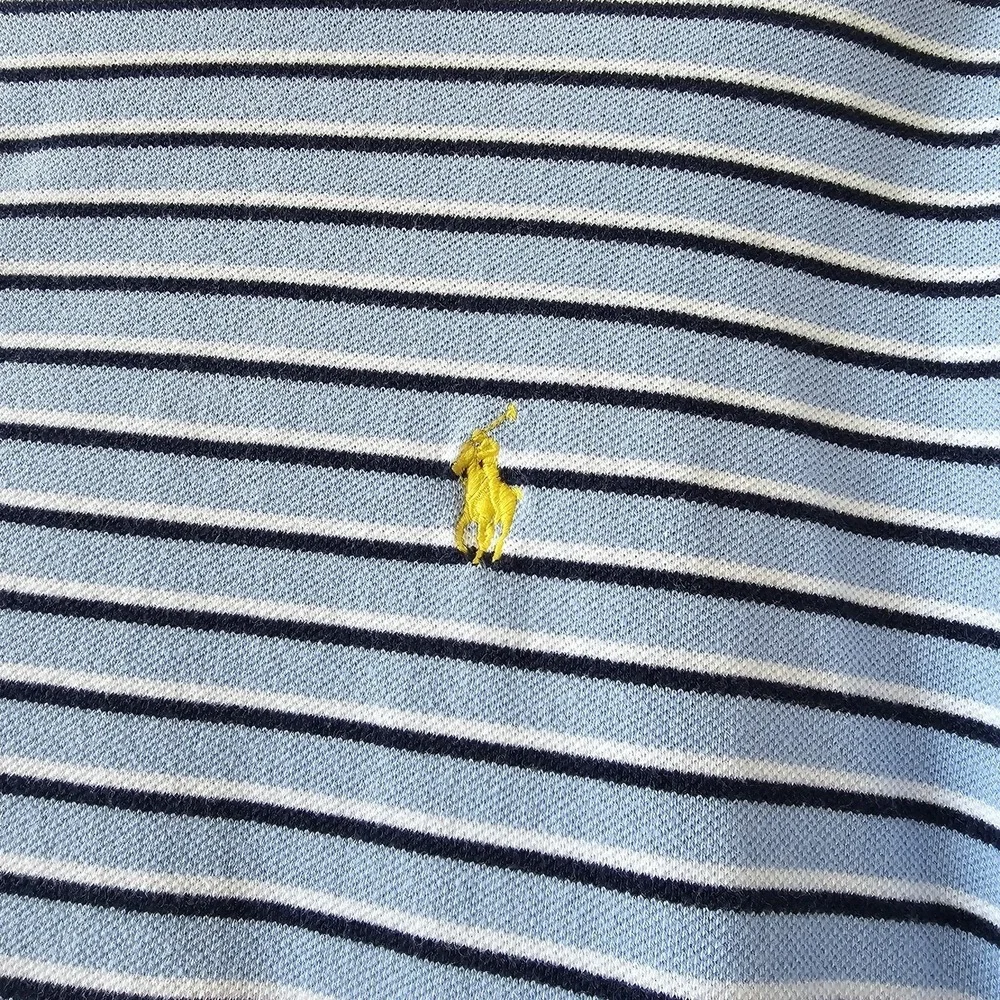 Polo Ralph Lauren Shirt Men's Size XLT Polo‎ Shirt Blue Stripe Pony Tall